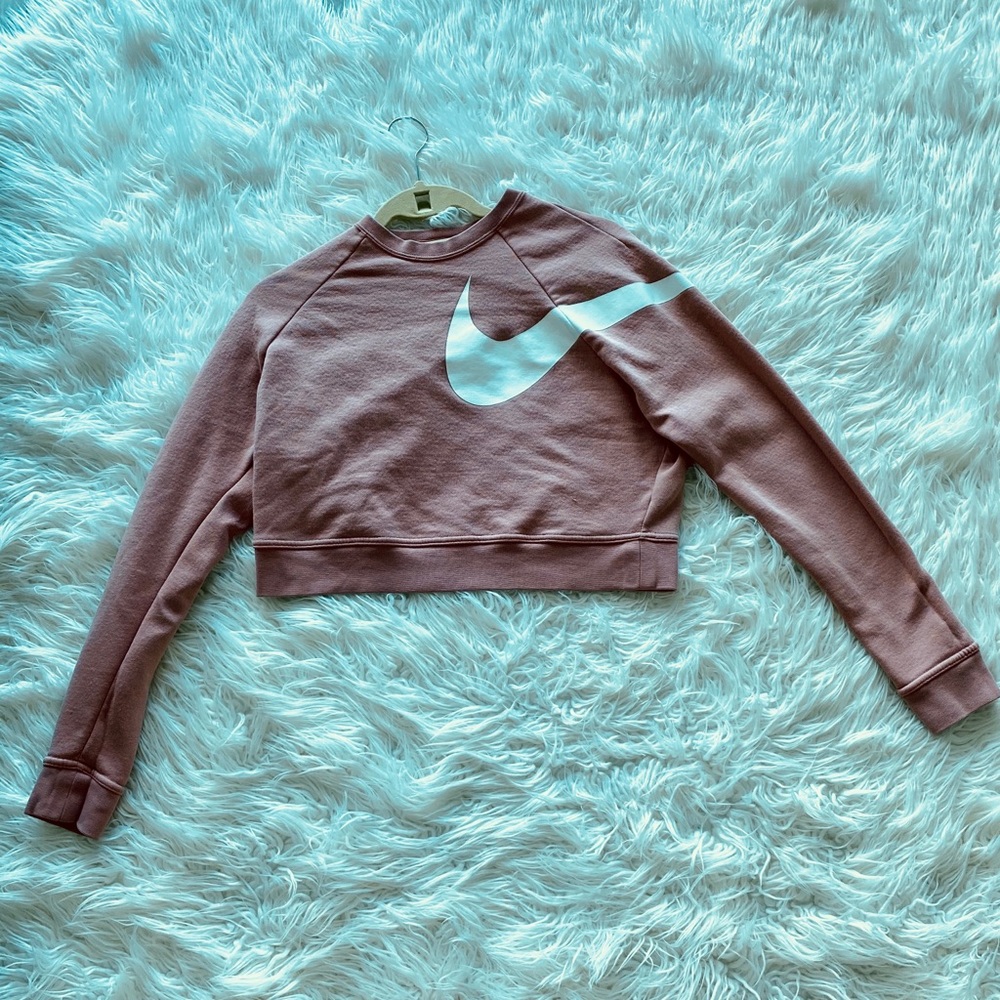 Baby pink Nike crop sweater